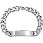 Bracelets Bling Jewelry argentés en acier finition brillante en acier personnalisés classiques pour homme 