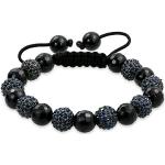 Bracelets Bling Jewelry bleus en cristal à perles fantaisie en onyx look fashion 