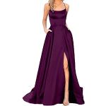 Robes de bal longues de mariage violettes sans manches Taille XL look fashion pour femme 