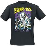 Blink-182 Aliens Exist Homme T-Shirt Manches Courtes Noir L 100% Coton Regular/Coupe Standard