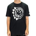 T-shirts noirs en coton à manches courtes Blink-182 à manches courtes à col rond Taille XL look fashion pour homme 