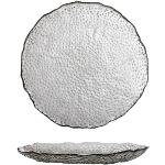 Assiettes plates Bloomingville grises en verre diamètre 25 cm 
