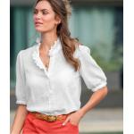 Blouses blanches à effet froissé en coton Taille 3 XL pour femme en promo 