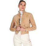 Vestes en cuir D'arienzo beiges en daim Taille XL pour femme en promo 