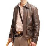 Blouson bomber en cuir de vachette véritable pour homme Raiders of The Lost Ark Indiana Jones Harrison Ford vintage marron, marron, XXXXL