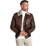 Vestes vintage d'automne D'arienzo marron en cuir d'agneau à motif moutons Taille 3 XL pour homme en promo 
