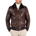 Vestes vintage d'automne D'arienzo marron en cuir d'agneau Taille 3 XL pour homme en promo 