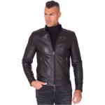 Vestes de moto  D'arienzo noires en cuir d'agneau Taille 3 XL pour homme en promo 
