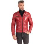 Vestes de moto  D'arienzo rouges en cuir d'agneau Taille XL pour homme en promo 