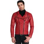 Vestes d'hiver d'automne D'arienzo rouges en cuir d'agneau Taille 3 XL pour homme en promo 
