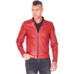 Vestes de moto  D'arienzo rouges en cuir d'agneau Taille 3 XL pour homme en promo 