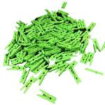 Bluelans® Lot de 100 mini pinces à linge colorées en bois Vert
