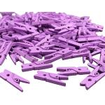 Bluelans® Lot de 100 mini pinces à linge colorées en bois Violet