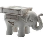 Photophores Bluelans blanc d'ivoire en résine à motif éléphants 