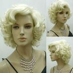 Bluelover Blonde Marilyn Monroe Mode Bouclé Perruque Cosplay Cheveux Perruques Full Style Hot Short