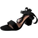 Sandales à talons noires Pointure 39,5 avec un talon entre 5 et 7cm look fashion pour femme 