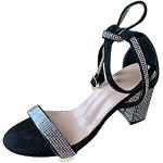 Sandales à talons noires Pointure 39,5 avec un talon entre 7 et 9cm look fashion pour femme 