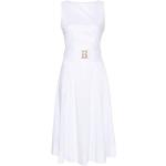 Robes Blugirl By Blumarine blanches en coton mélangé à motif bateaux mi-longues sans manches Taille XL pour femme 