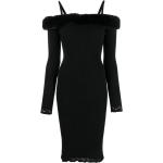 Robes en velours de soirée Blumarine noires en velours mi-longues à manches longues à épaules dénudées pour femme en promo 