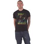 T-shirts à imprimés noirs Bob Marley Taille L look Rock pour homme 