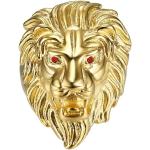 Bagues Bobijoo Jewelry gris acier en acier à motif lions en acier Taille 68 look fashion pour homme 
