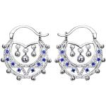 Boucles d'oreilles Bobijoo Jewelry bleus saphir en laiton savoyardes look fashion pour femme 
