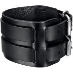Bracelets de force Bobijoo Jewelry noirs en cuir de vache look fashion pour homme 