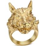 Chevalières Bobijoo Jewelry dorées en acier à motif animaux 60 look fashion pour homme 