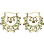 Boucles d'oreilles Bobijoo Jewelry vert émeraude en laiton savoyardes look fashion pour femme 