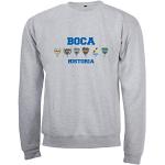 Boca Juniors Sweat col Rond Grey historia Logos Mixte Adulte, Gris, FR : L (Taille Fabricant : L)