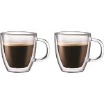 Bodum - 10602-10 - Bistro - Set de 2 Mugs Espresso en Verre Double Paroi avec Anse - 15 cl , Transparent