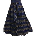 Jupes longues bleues imprimé africain avec noeuds à motif papillons maxi plus size style ethnique pour femme 