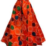 Jupes longues orange à fleurs avec noeuds à motif papillons maxi Tailles uniques plus size style ethnique pour femme 