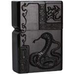 Briquets électroniques noirs à rayures en bois à motif serpents 