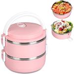 Lunch boxes isothermes roses en acier inoxydables 