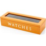 Boîtes à montres orange en bois pour homme 