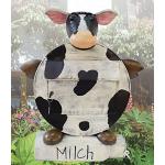 Boîte aux lettres décorative « ERNA » Vache avec porte-journaux en forme de bouteille de lait 2169