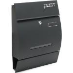 Boîtes aux lettres design Helloshop26 noires en acier modernes 