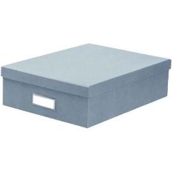 Boîte de rangement A4 en carton bleu gris Bleu
