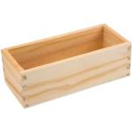 Boîte de rangement en bois naturel avec poignées Boîte en bois à usage général - pour la maison, le bureau, la cuisine, 18 x 8 x 6 cm