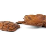 Affiches marron en bois à motif tortues avec couvercle 