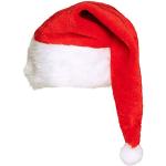 Boland 13403 - Bonnet de Père Noël de Luxe pour homme et femme en peluche rouge et blanc et pompon blanc extra long pour Noël, chapeau de Père Noël, fête à thème, carnaval, décoration de fête