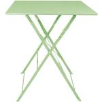 Tables carrées design vert clair en acier pliables 