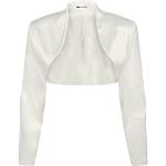 Boleros en satin blanc d'ivoire à manches longues Taille 4 XL look fashion pour femme en promo 