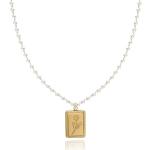 Pendentifs en or en or à perles à motif fleurs 18 carats look gothique pour femme 