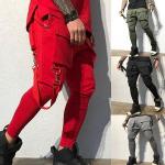 Joggings d'automne rouges Taille 3 XL look Hip Hop pour homme 