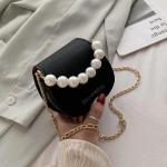 Sacs à main beiges à perles classiques pour femme 