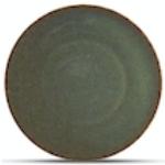 Assiettes plates vertes en porcelaine diamètre 21 cm contemporaines 
