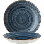 Assiettes creuses bleus foncé en porcelaine diamètre 25 cm 