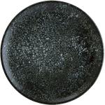 Assiettes plates noires en porcelaine diamètre 21 cm 